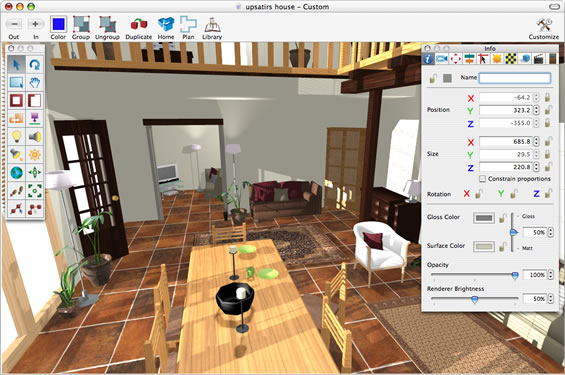 Interiors features create realistic interiors for Interior design software online