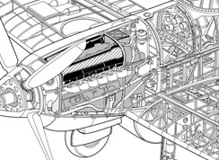 Plane Cutaway Drawing