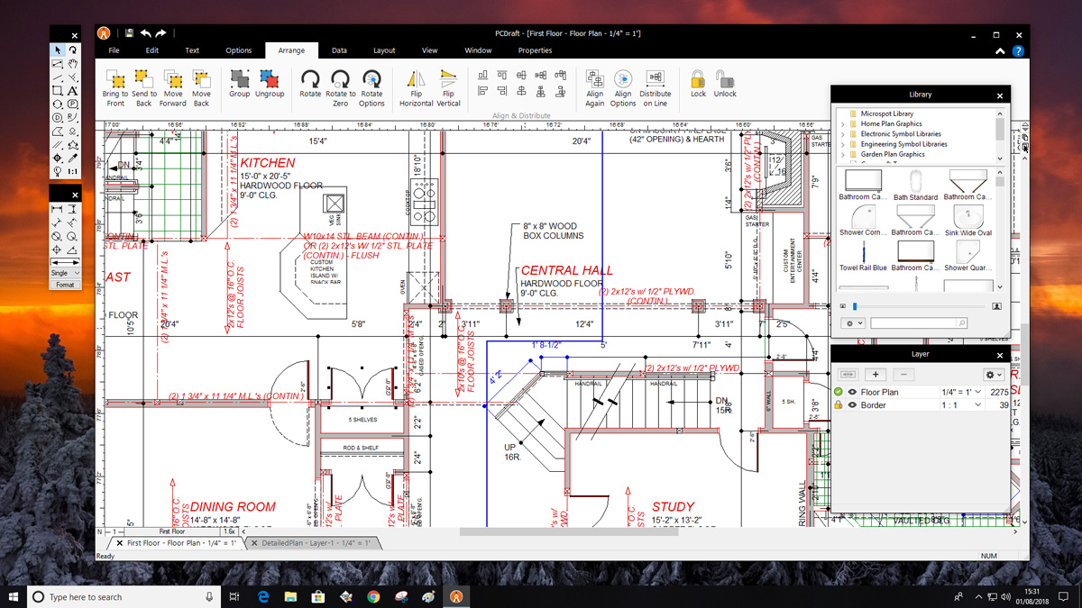 Pc Draft Professional Powerful 2d Cad Drafting Technical Illustration And More For Windows Microspot Ltd