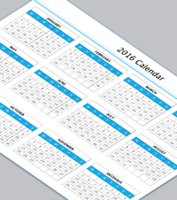 Basic Blue 2016 Calender