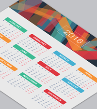 Modern Colorful Blocks 2016 Calender