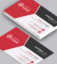 Red Split Single Side Business Card