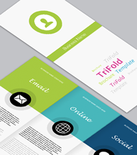 Social Tabs TriFold Brochure Template